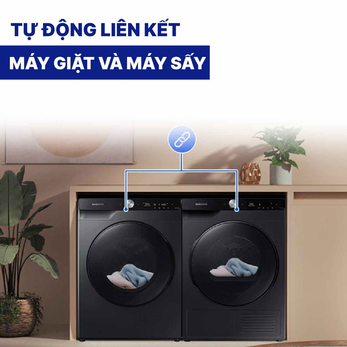 Máy sấy bơm nhiệt Samsung Inverter 9 kg DV90T7240BB/SV