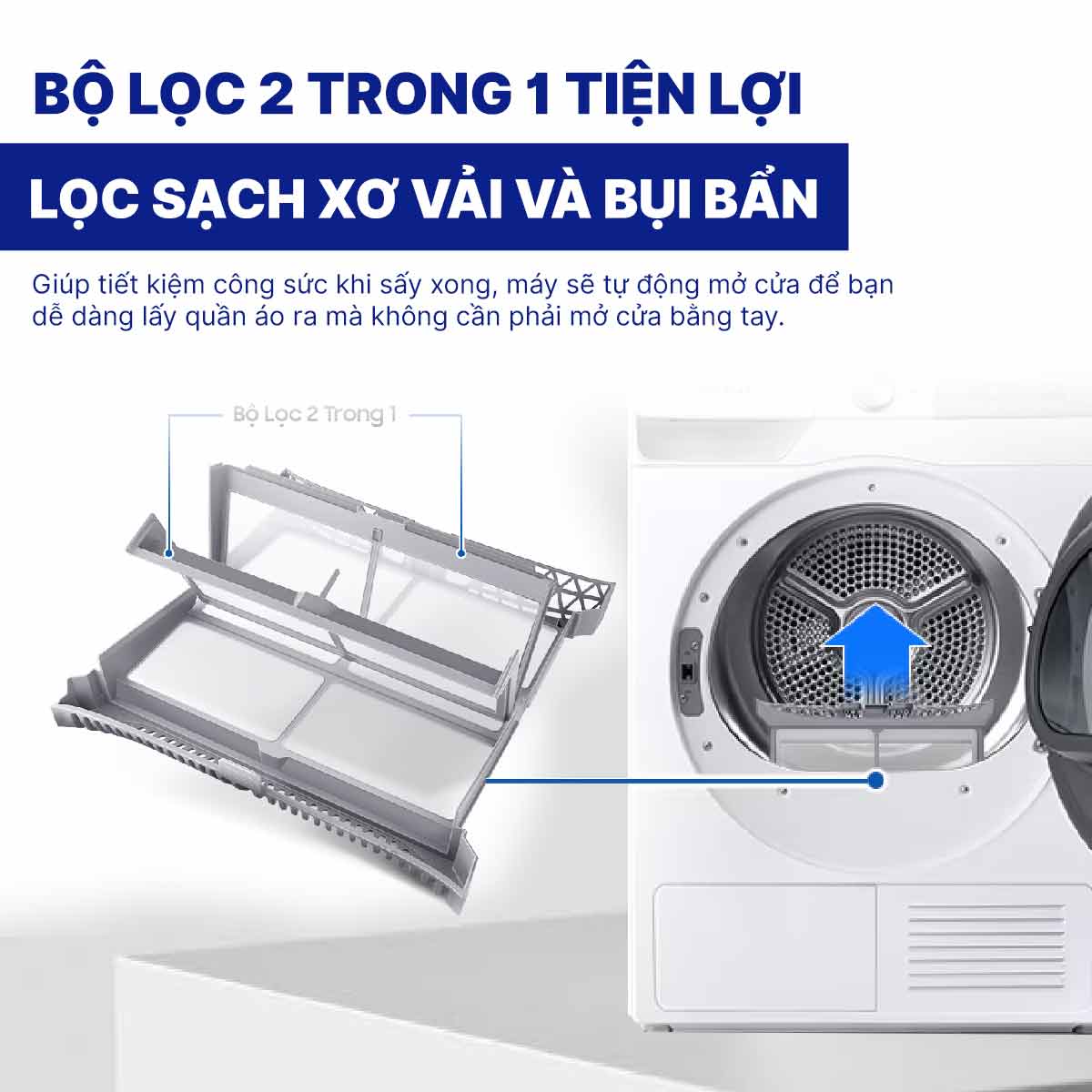 Máy sấy bơm nhiệt Samsung Inverter 9 kg DV90T7240BH/SV