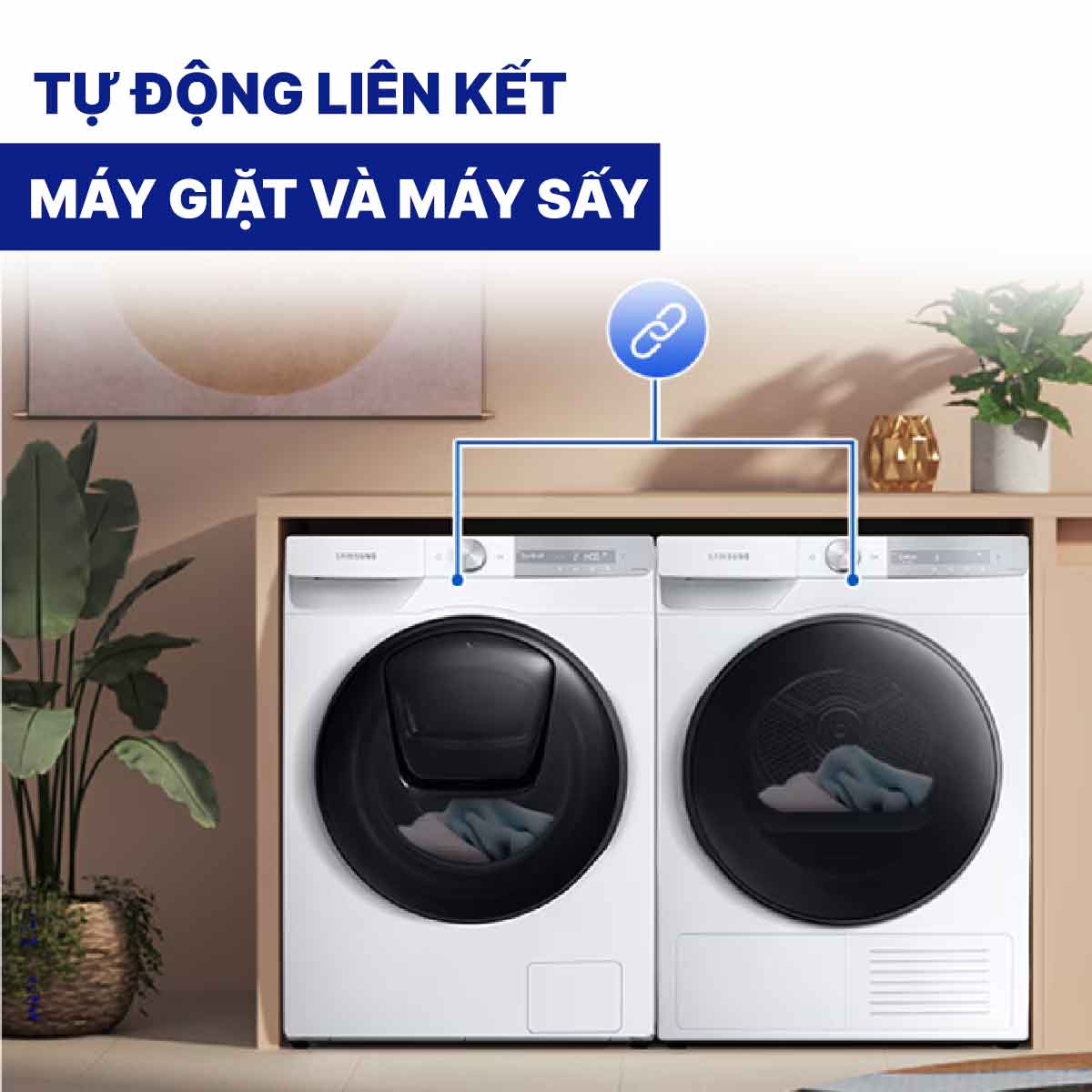 Máy sấy bơm nhiệt Samsung Inverter 9 kg DV90T7240BH/SV