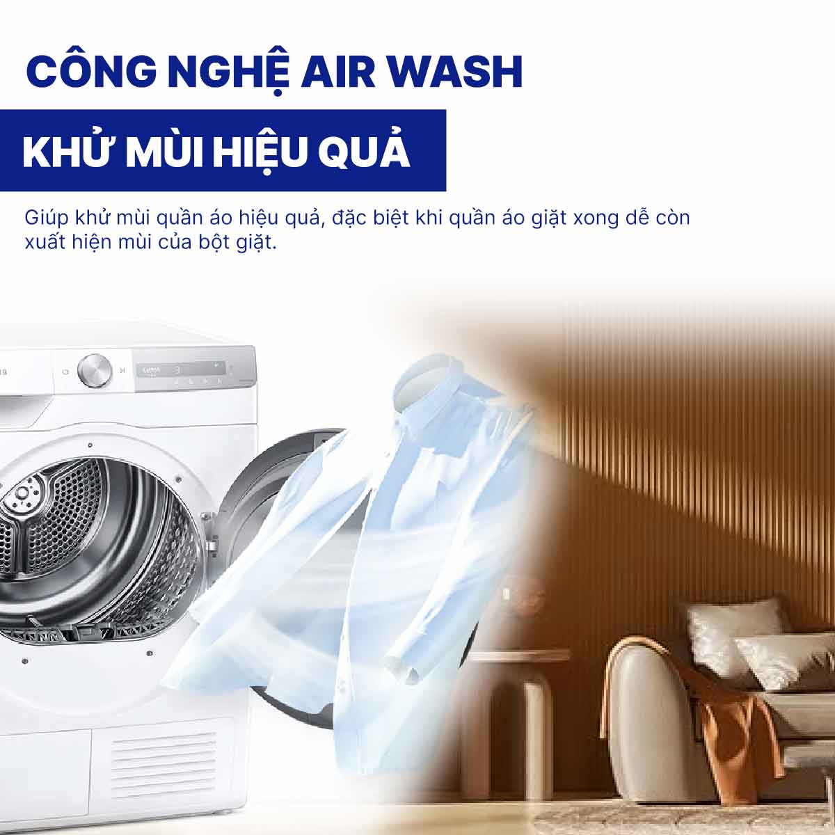 Máy sấy bơm nhiệt Samsung Inverter 9 kg DV90T7240BH/SV