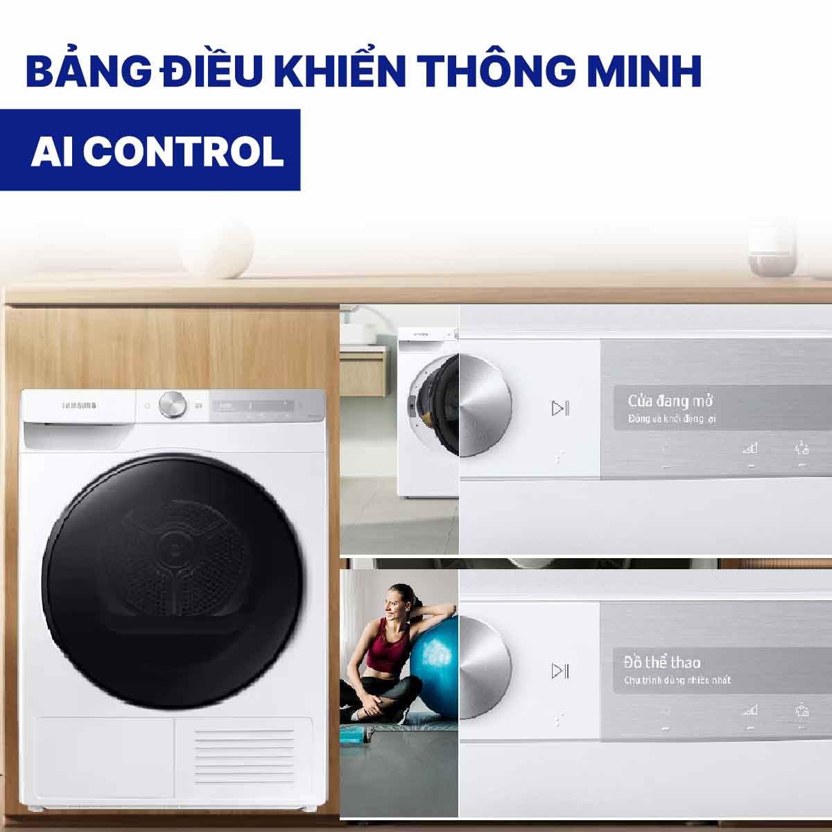 Máy sấy bơm nhiệt Samsung Inverter 9 kg DV90T7240BH/SV