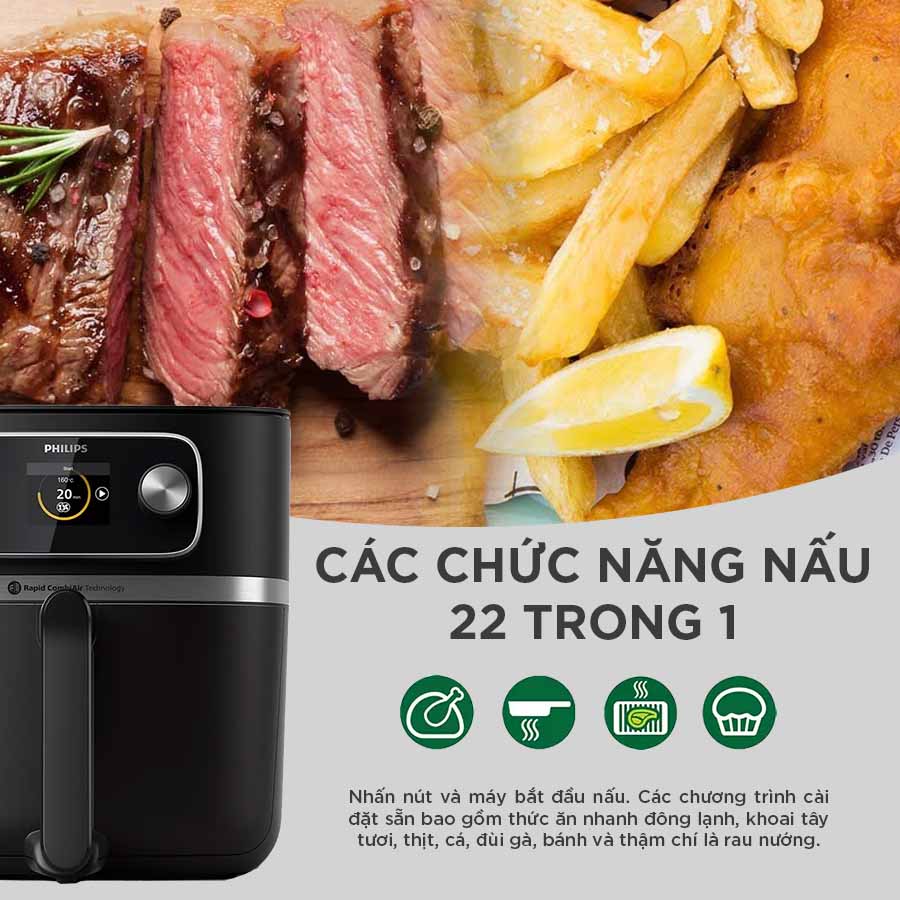 Trang bị 22 chương trình nấu