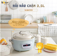 Nồi nấu chậm Bear 2,5L SUBE003