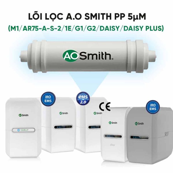 Lõi lọc A.O Smith PP 5µm (M1/AR75-A-S-2/1E/G1/G2/Daisy/Daisy Plus)