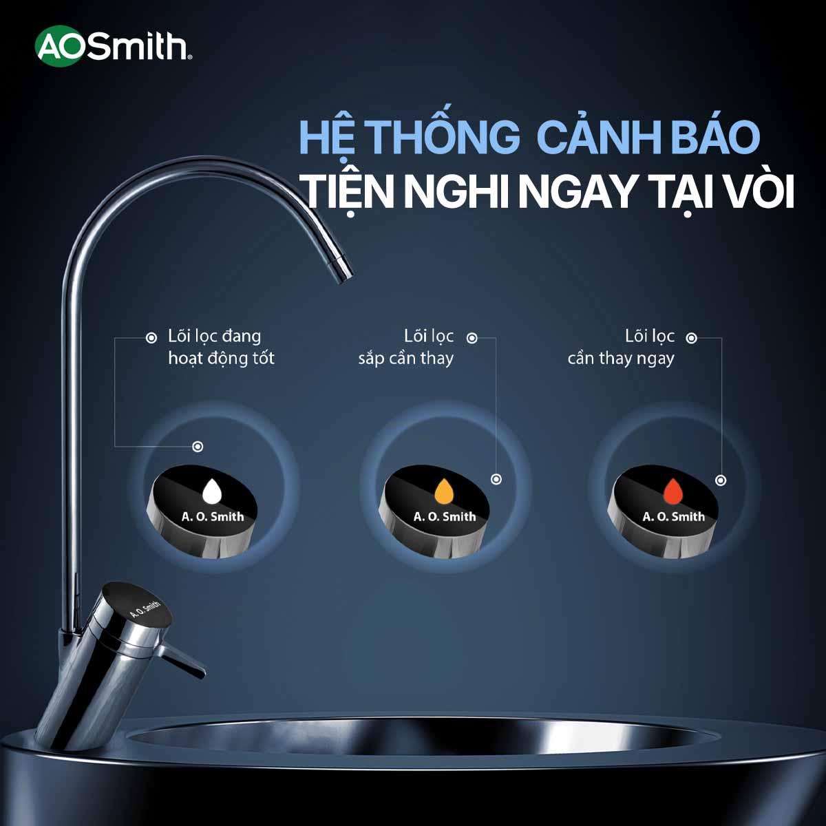 Cảnh báo thay lõi lọc ngay tại vòi