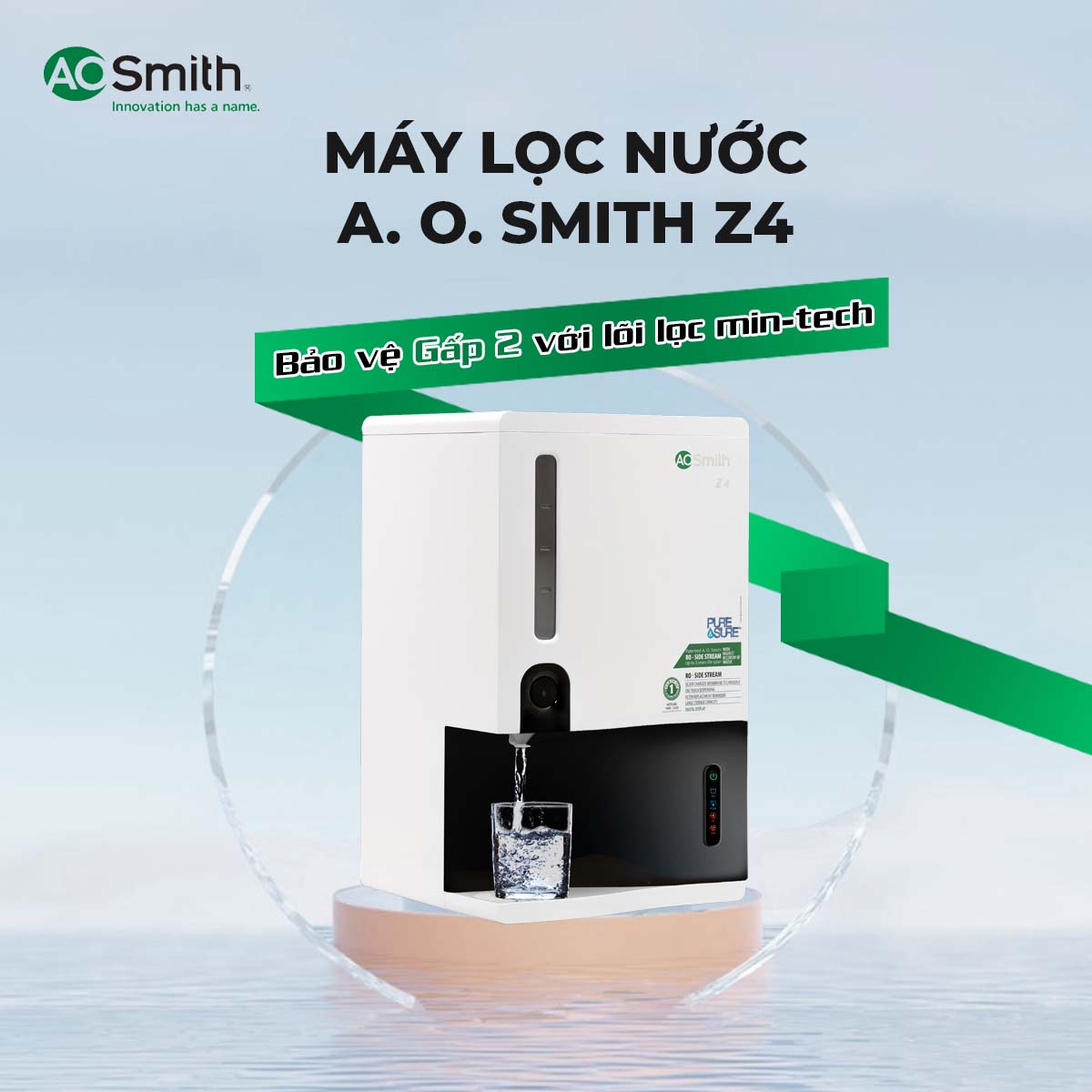 Máy lọc nước A. O. Smith Z4 – Tinh khiết từng giọt nước, tiện nghi từng trải nghiệm