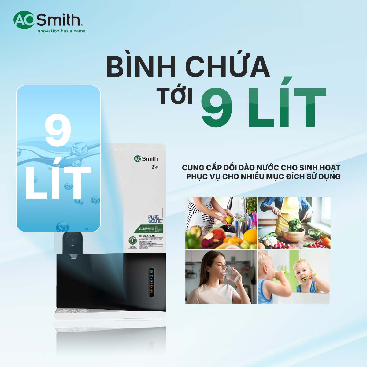 Máy lọc nước A. O. Smith Z4 dễ dàng khi lấy nước