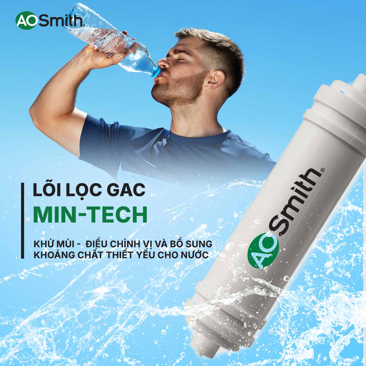 Lõi lọc GAC Min - Tech khử mùi, điều chỉnh vị