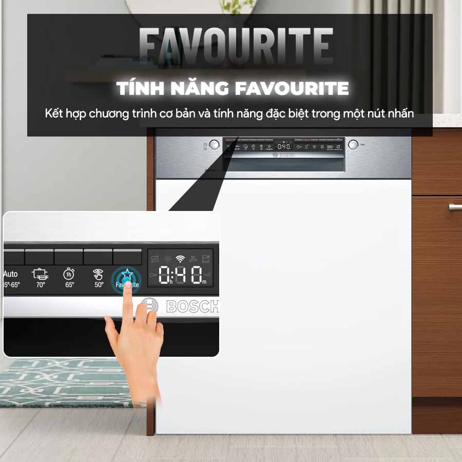 Máy Rửa Bát Bán Âm Bosch SMI4HCS48E