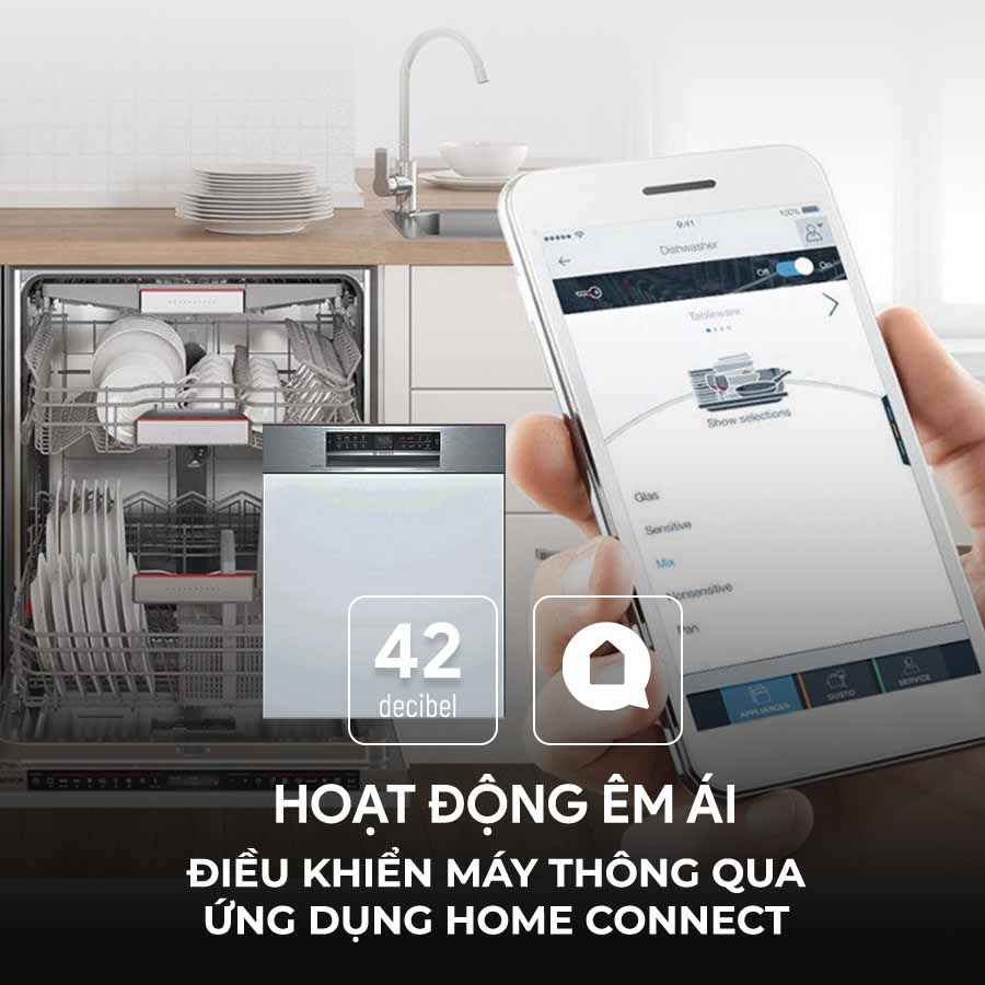 Máy Rửa Bát Bán Âm Bosch SMI4HCS48E