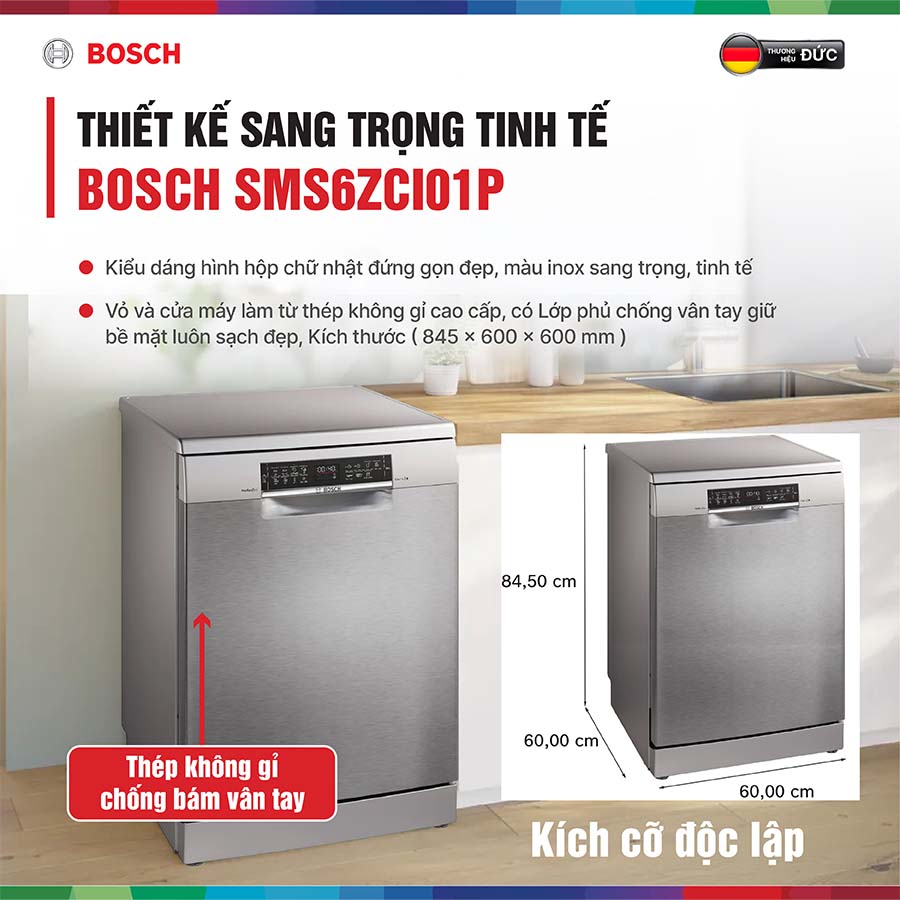 Máy rửa bát Bosch SMS6ZCI01P