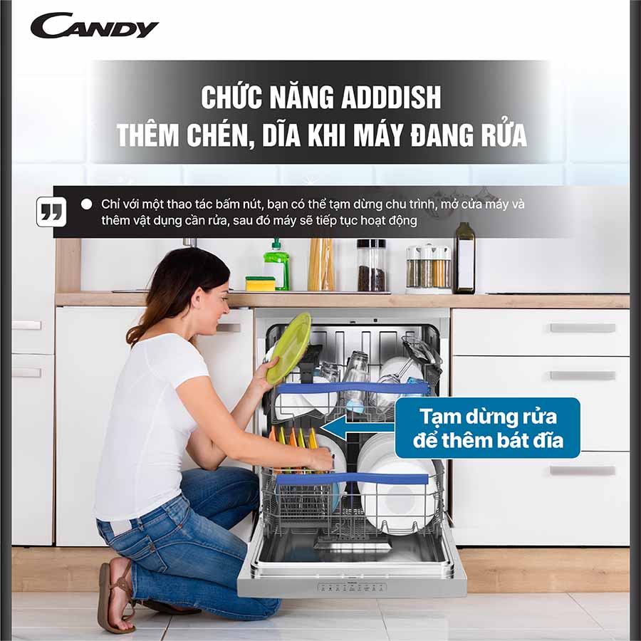 Máy rửa bát 16 bộ Candy CDPN 4D620PX/E