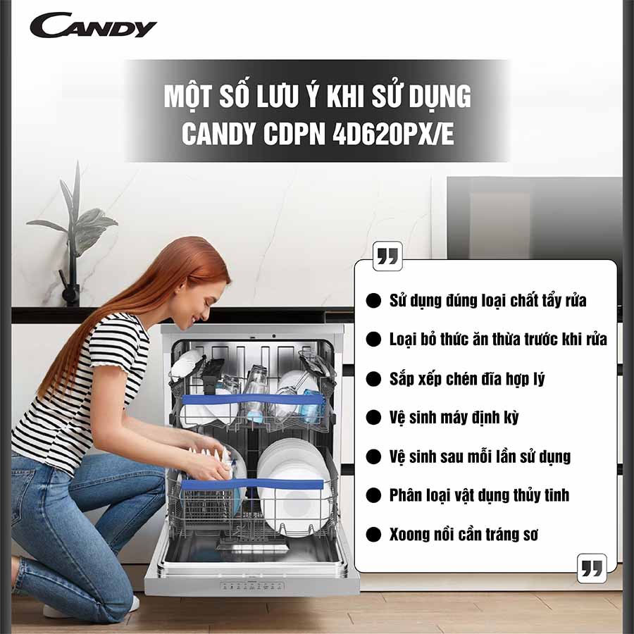 Máy rửa bát 16 bộ Candy CDPN 4D620PX/E