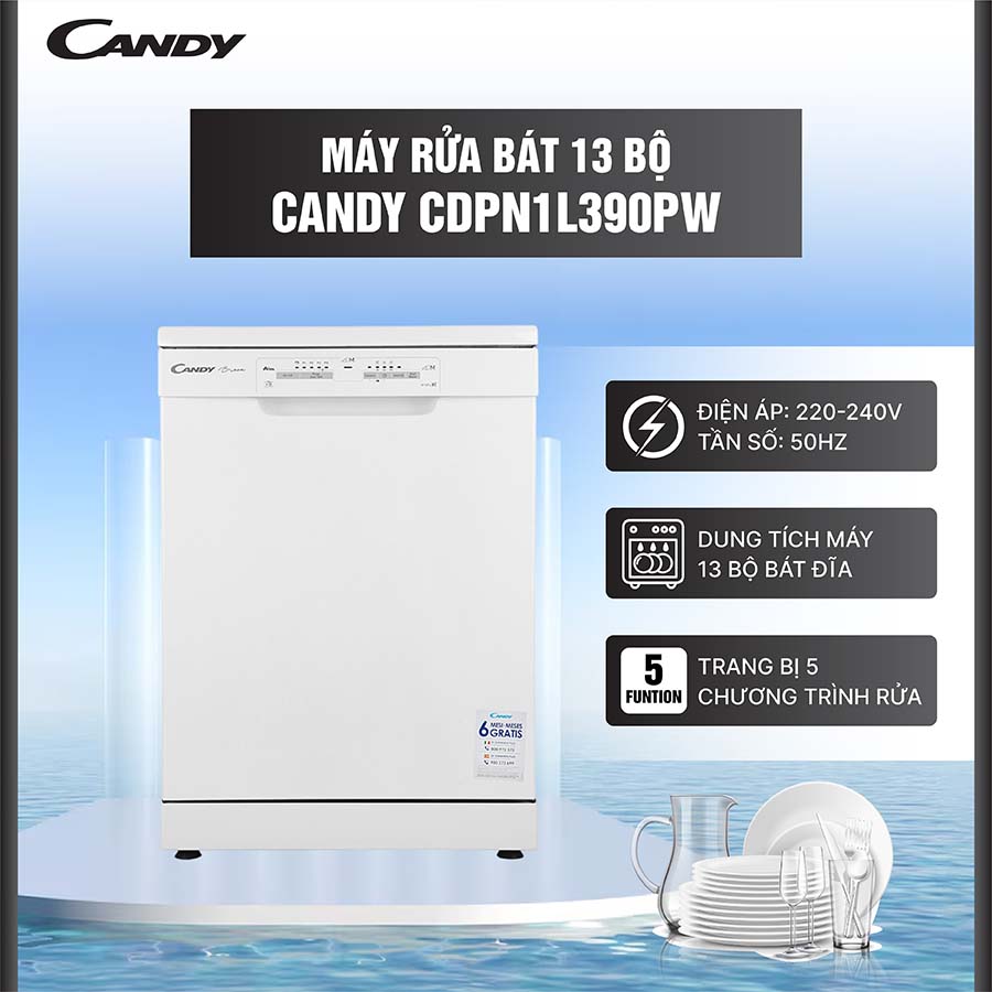 Máy rửa bát 13 bộ Candy CDPN 1L390PW