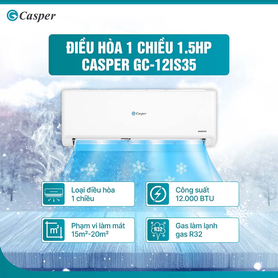 Điều hòa 1 chiều Inverter 1.5 HP Casper GC-12IS35
