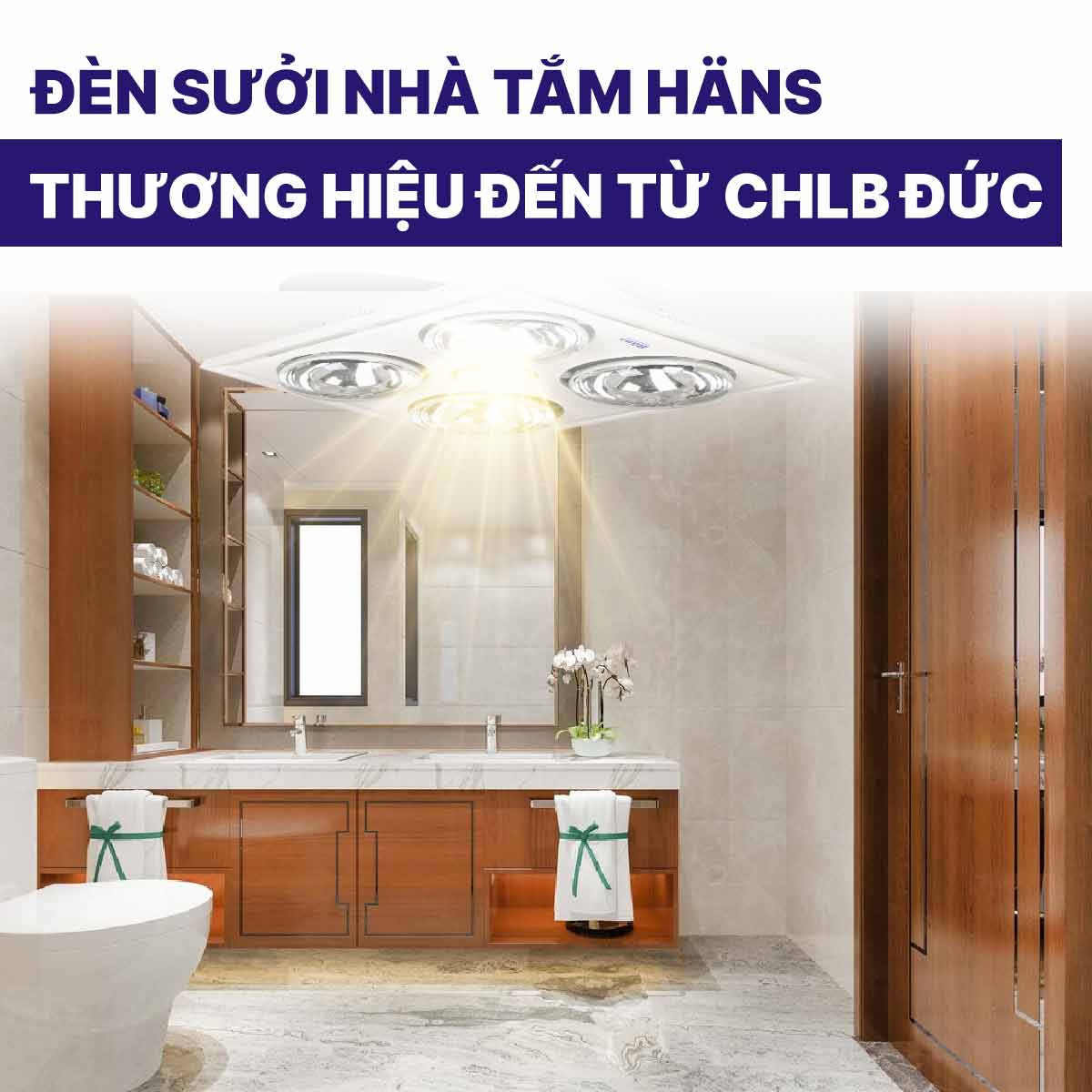 Đèn sưởi Hans 4 bóng âm trần H4B