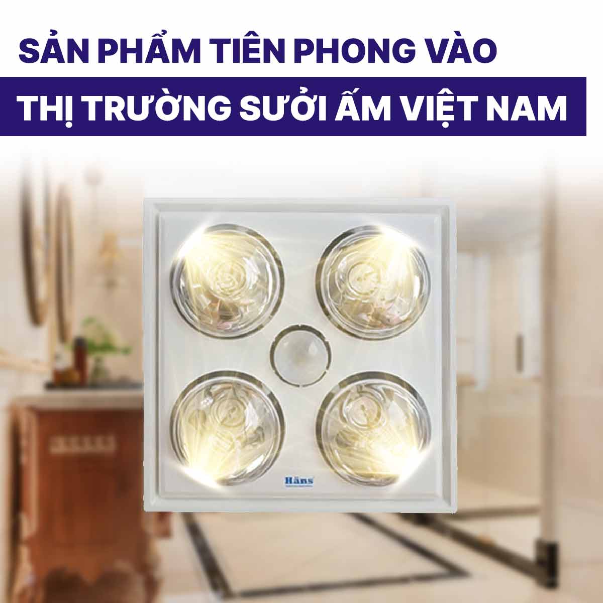 Đèn sưởi Hans 4 bóng âm trần H4B