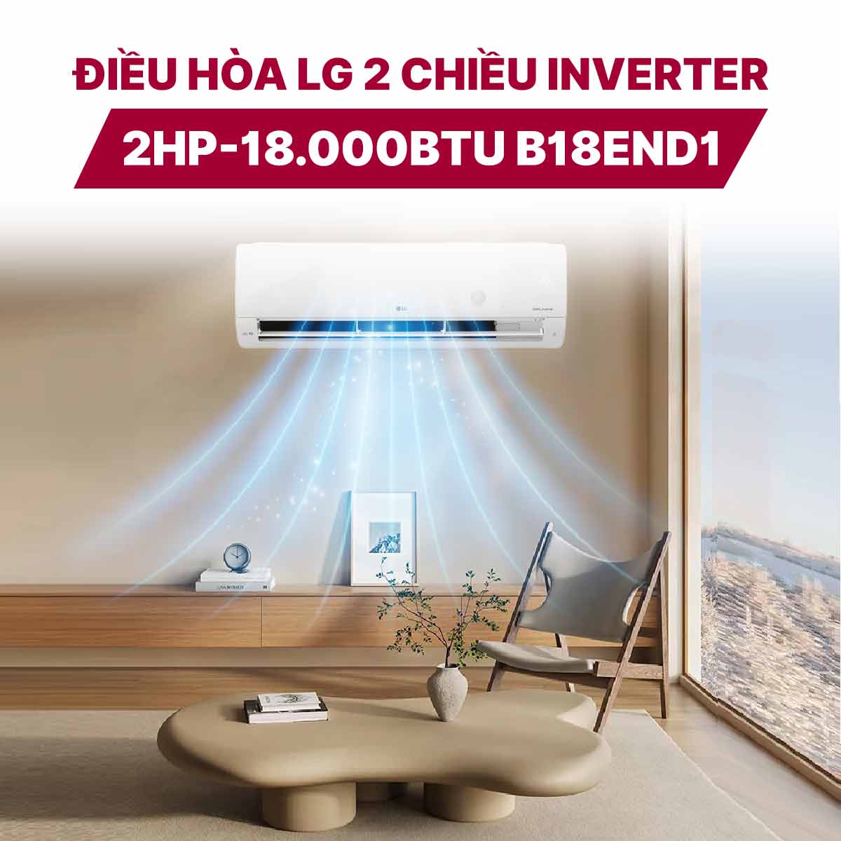Điều hòa LG 2 chiều Inverter 2HP-18.000BTU B18END1