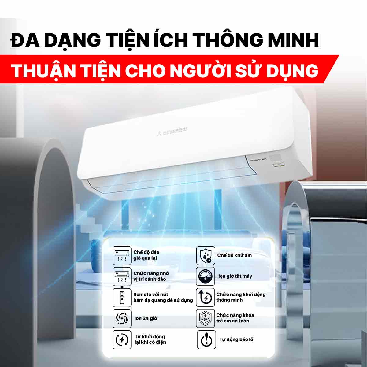 Điều hòa Mitsubishi Heavy Inverter 9000BTU SRK/SRC10YXS-W5