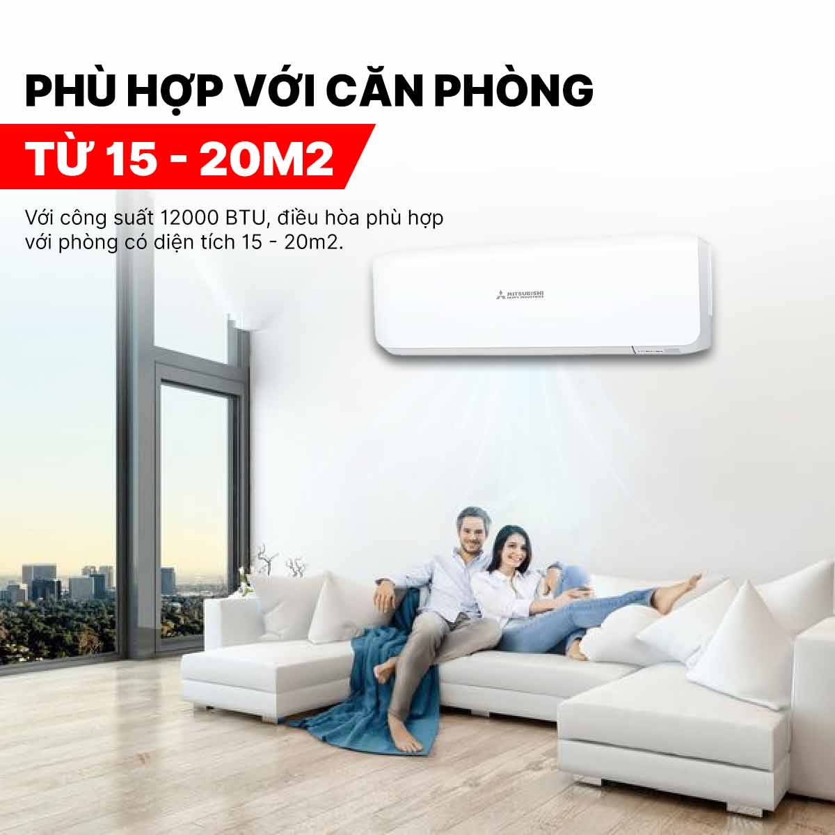 Điều hòa Mitsubishi 2 chiều Inverter 12000 BTU SRK/SRC35ZSS-W5