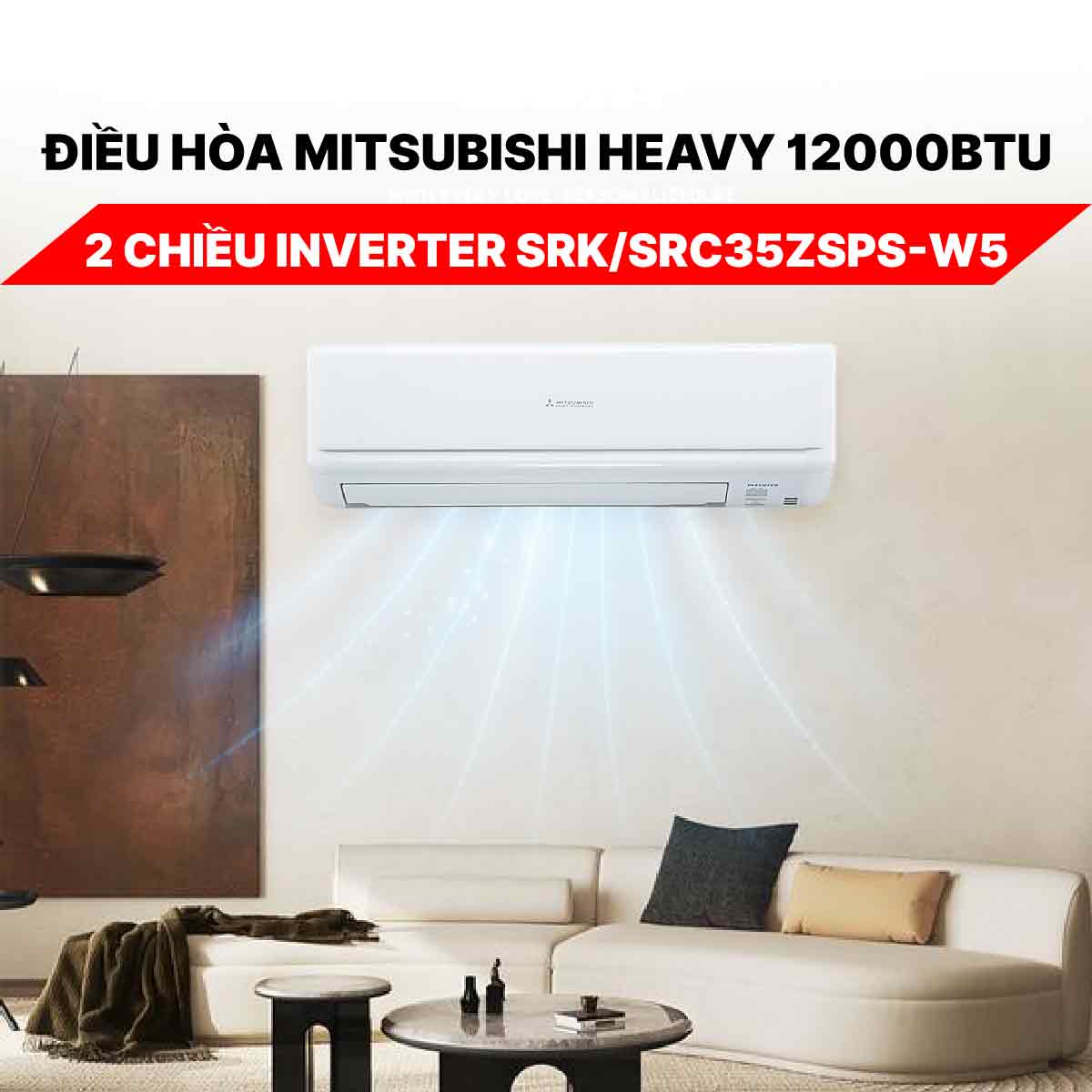 Điều hòa Mitsubishi Heavy 12000BTU 2 chiều inverter SRK/SRC35ZSPS-W5