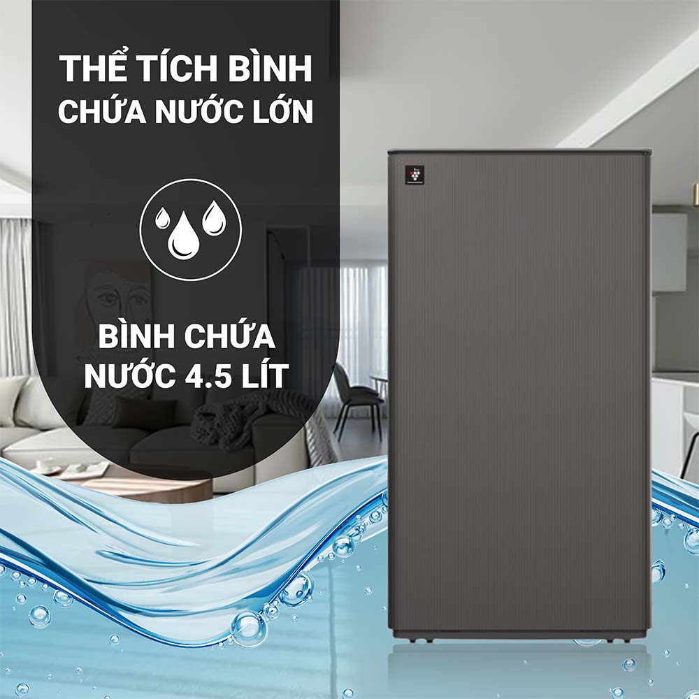 Sharp DW-T30FV-H có công suất hút ẩm mạnh mẽ 30L/ngày
