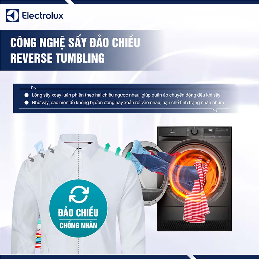 Máy sấy bơm nhiệt Electrolux 8Kg EDH803J5SC