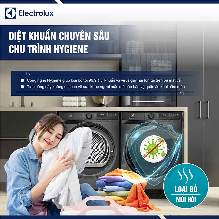 Máy sấy bơm nhiệt Electrolux 8Kg EDH803J5SC