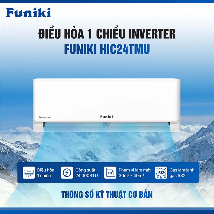 Điều hòa Funiki inverter 24000 BTU 1 chiều HIC24TMU