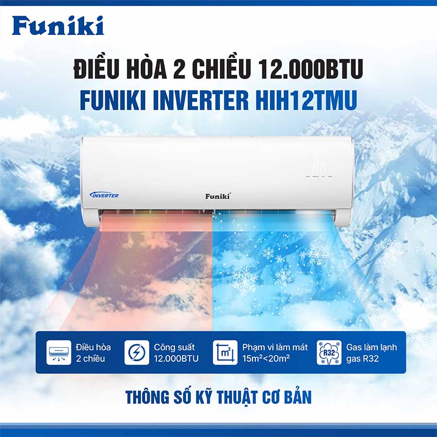 Điều hòa Funiki 12000BTU 2 chiều inverter HIH12TMU