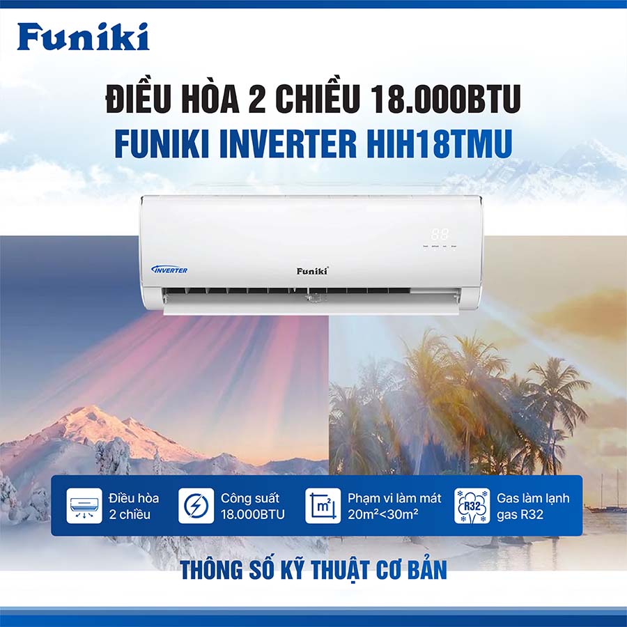 Điều hòa Funiki 18000BTU 2 chiều inverter HIH18TMU