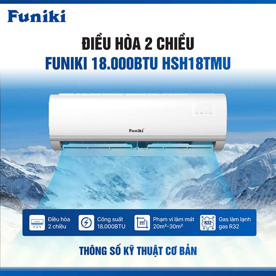 Điều hòa Funiki 2 chiều 18000BTU HSH18TMU