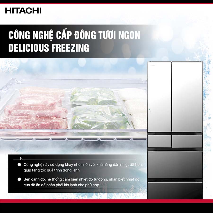 Tủ lạnh Hitachi Inverter 617 lít Multi Door R-HW620RV X