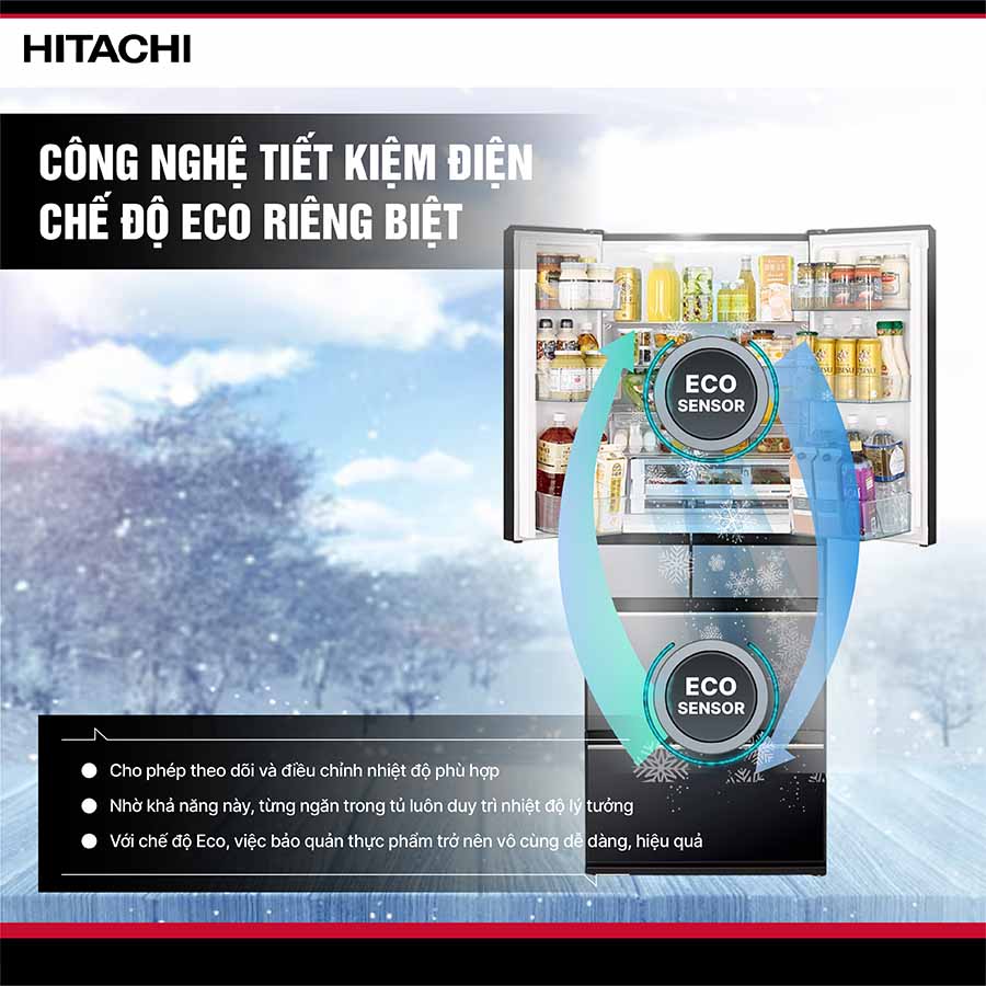 Tủ lạnh Hitachi Inverter 617 lít Multi Door R-HW620RV XK