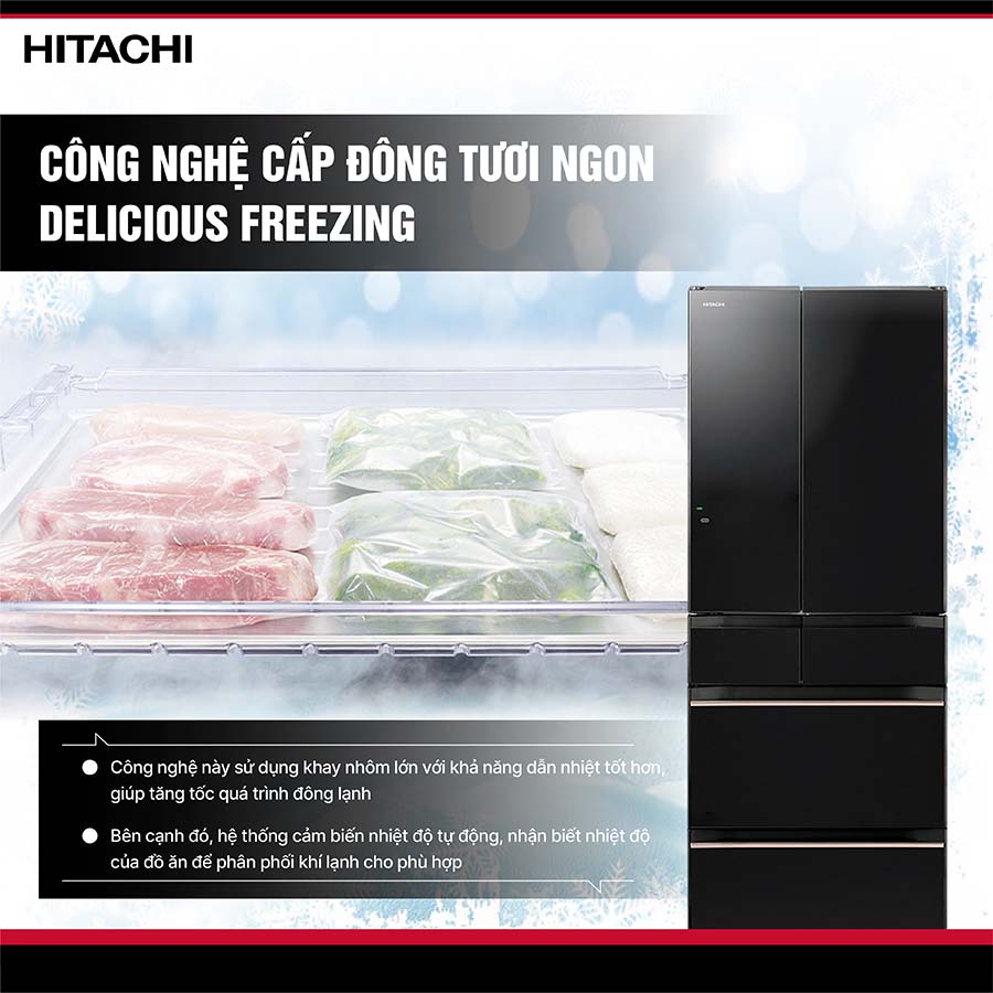 Tủ lạnh Hitachi Inverter 617 lít Multi Door R-HW620RV XK