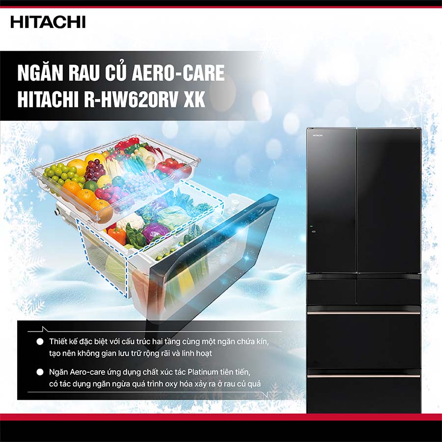 Tủ lạnh Hitachi Inverter 617 lít Multi Door R-HW620RV XK