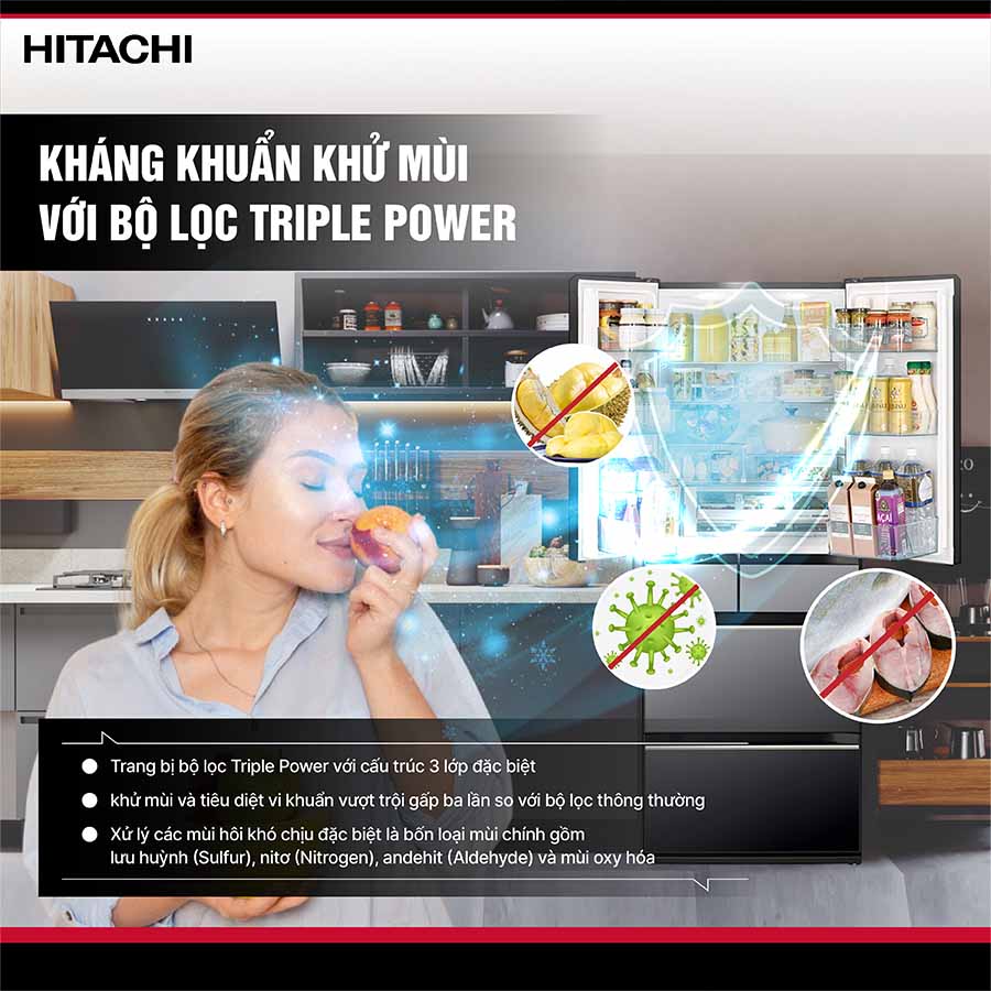 Tủ lạnh Hitachi Inverter 617 lít Multi Door R-HW620RV XK