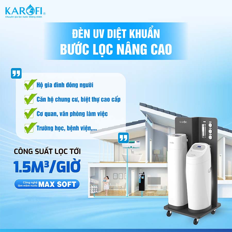 Máy lọc tổng trung tâm cao cấp Karofi WHF-E666 Plus