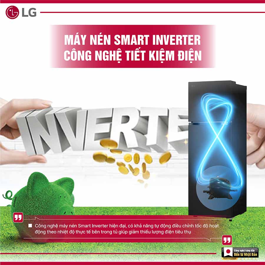 Tủ lạnh LG Inverter 266 lít LTB26BLM