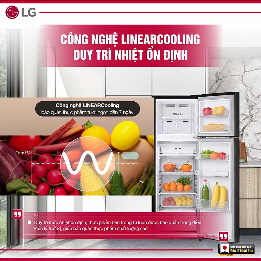 Tủ lạnh LG Inverter 266 lít LTB26BLM