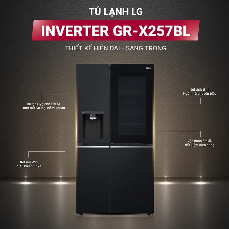 Tủ lạnh LG Inverter 635 lít GR-X257BL