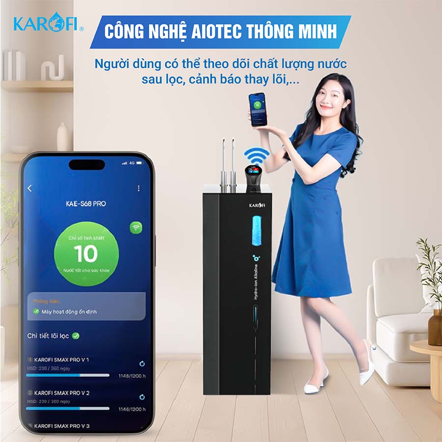 Máy lọc nước Hydro-ion kiềm Karofi KAE-S86