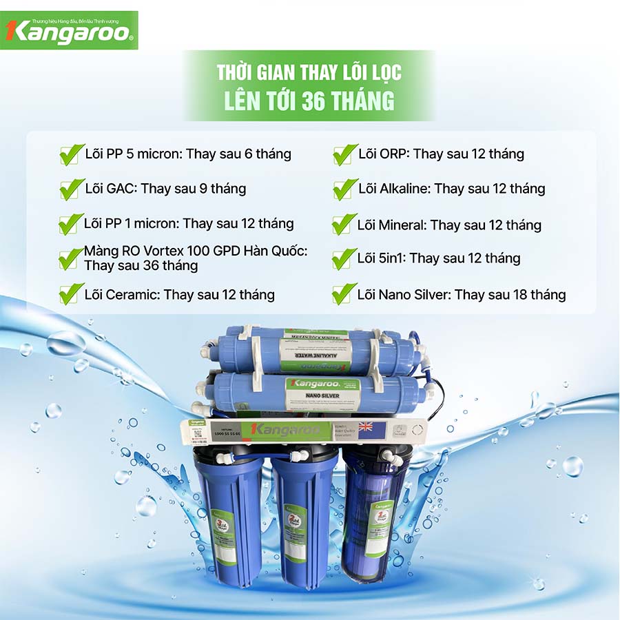 Máy lọc nước nóng lạnh Kangaroo KG10A18