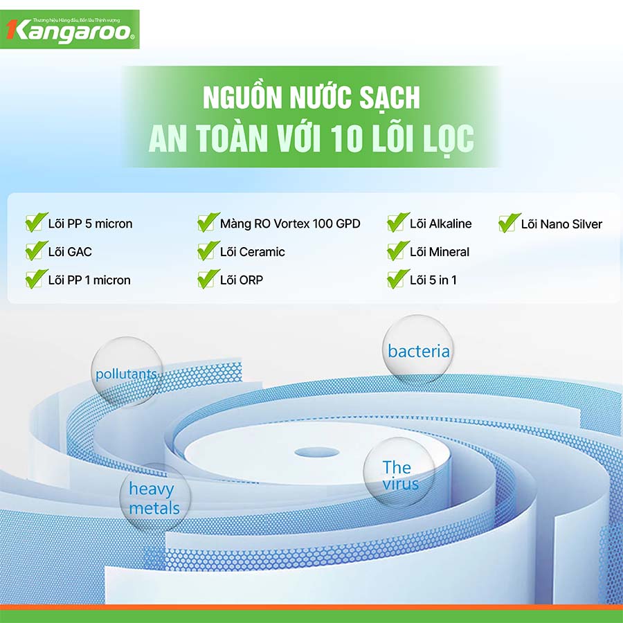 Máy lọc nước nóng lạnh Kangaroo KG10A18