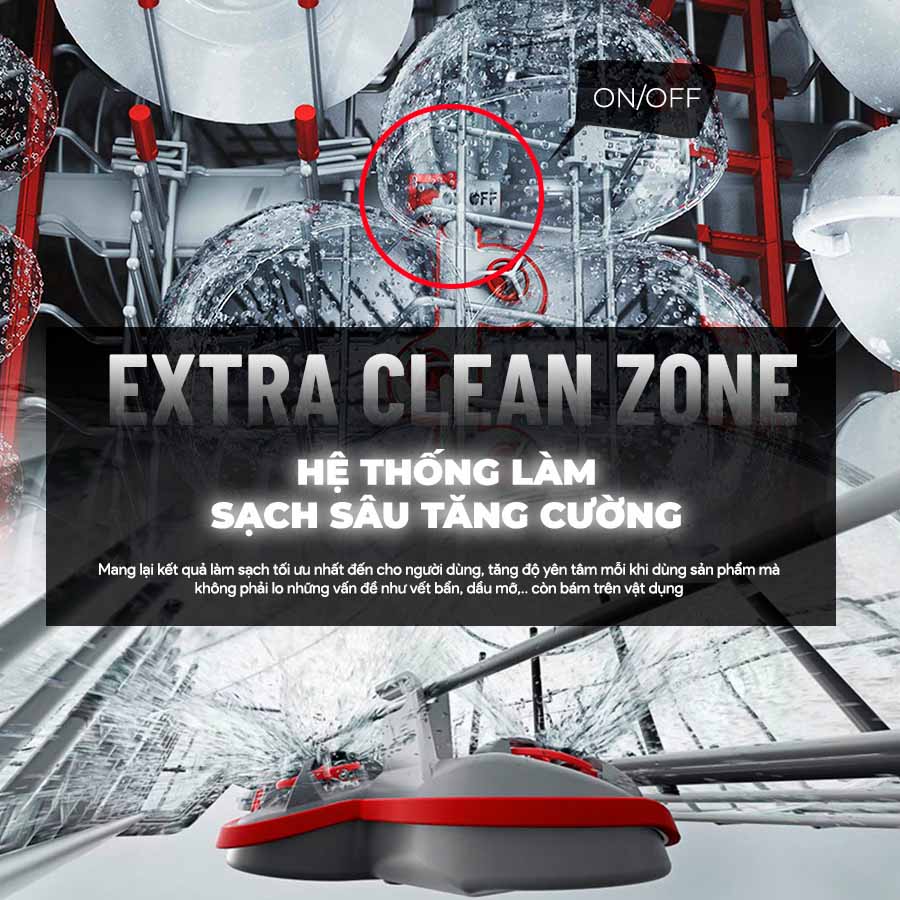 Rửa chuyên sâu IntensiveZone tăng khả năng làm sạch với áp lực nước mạnh hơn 