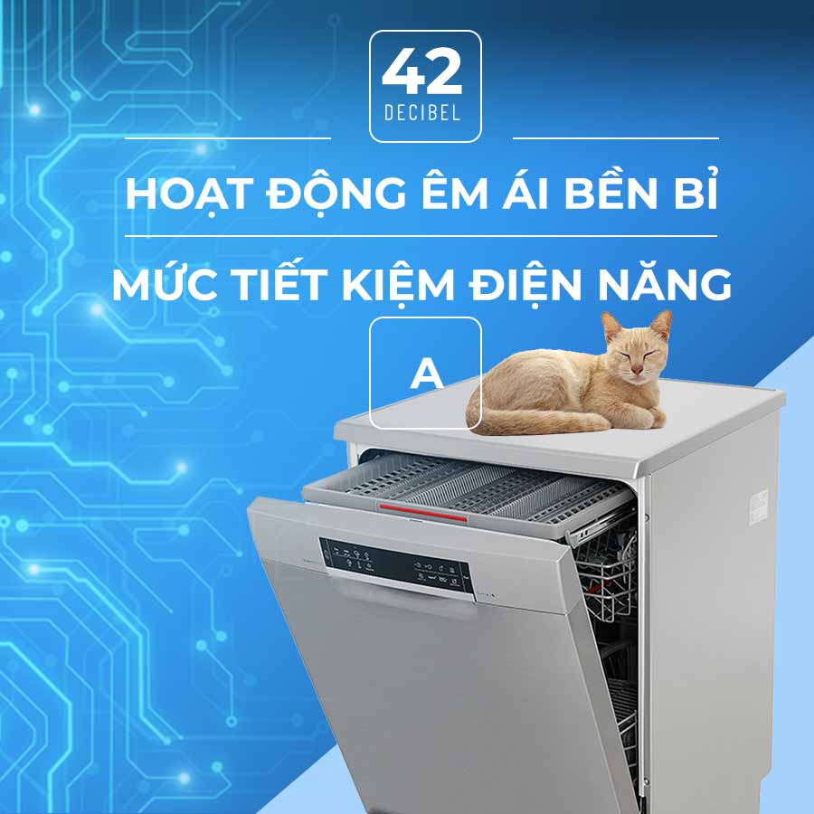 Máy rửa bát Bosch hoạt động vô cùng êm ái