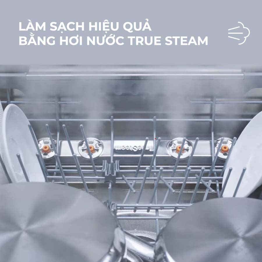 Công nghệ rửa nước nóng và hơi nước Truesteam đánh bay các vết bẩn cứng đầu