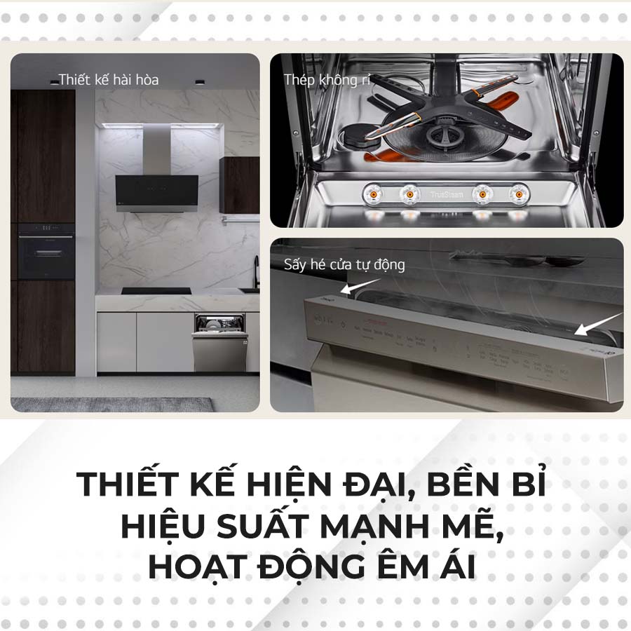 LG LDT14BGA3 thiết kế hiện đại, hoạt động êm ái