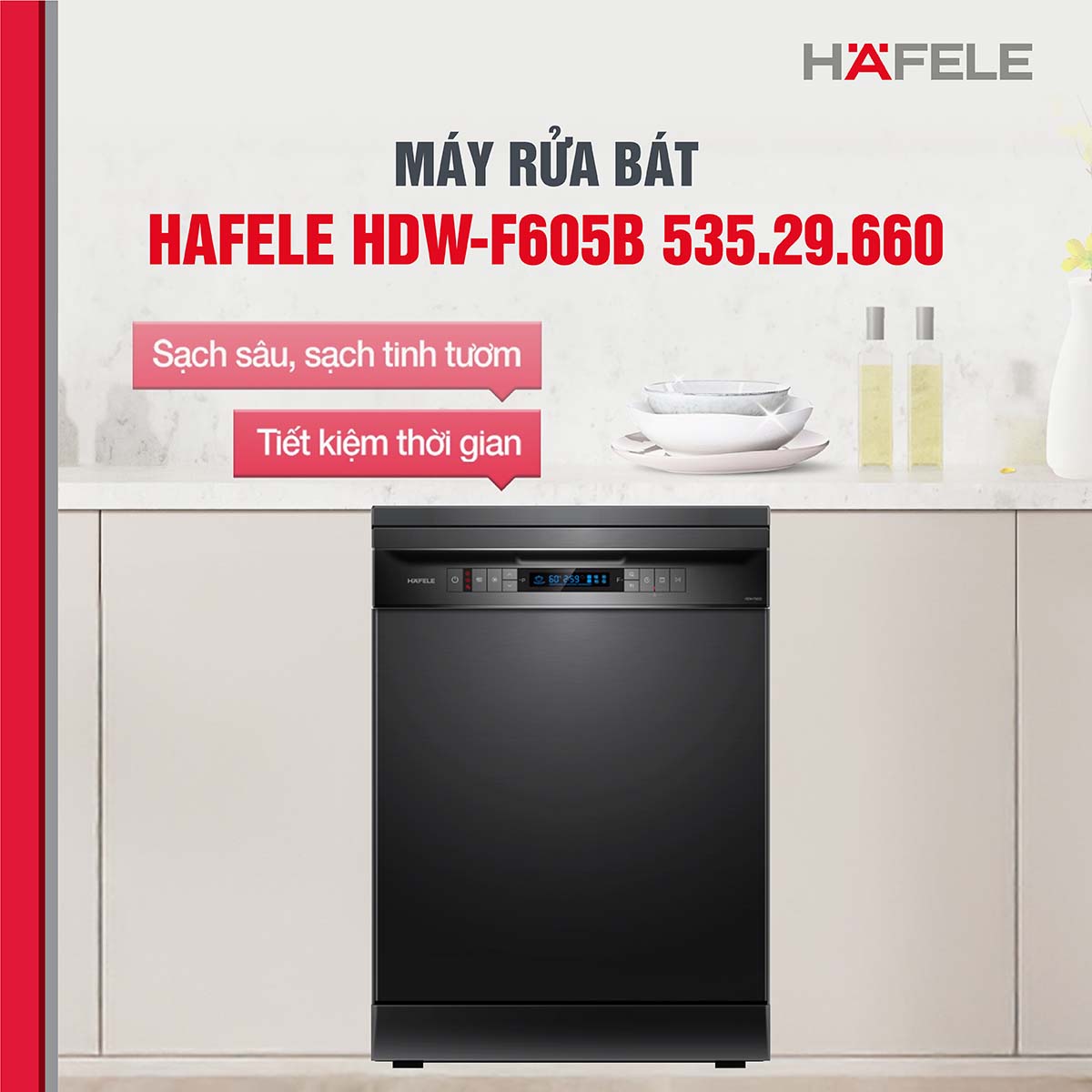 Máy rửa chén Hafele HDW-F605B 535.29.660