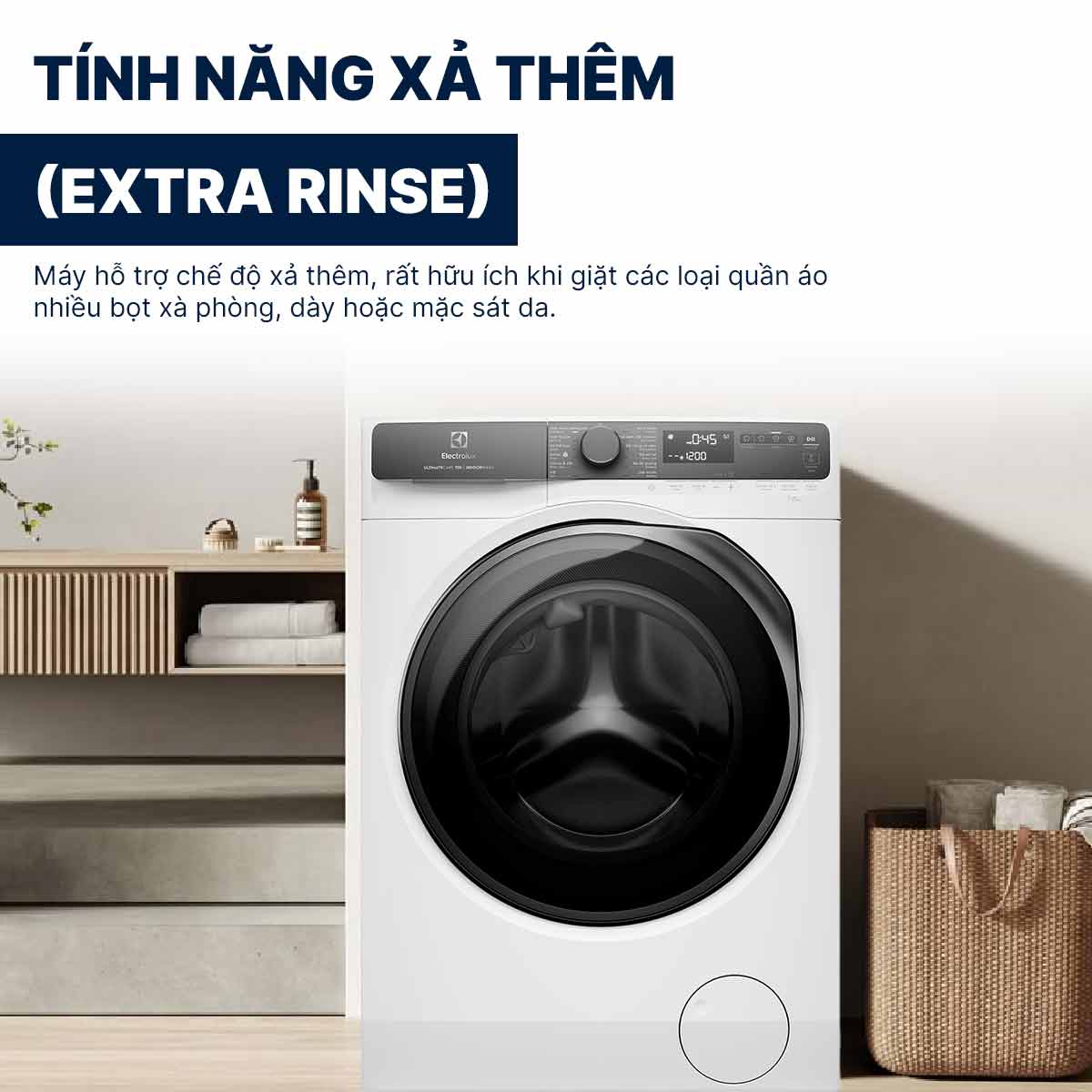 Máy giặt Electrolux Inverter 13Kg EWF1343R7WC